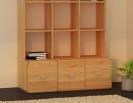 Bücherregal mit Schubladen