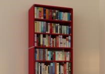 rotes Bücherregal